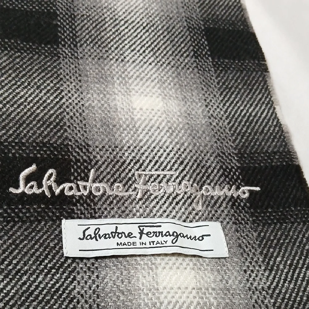 Salvatore Ferragamo Monochrome Checkered Scarf